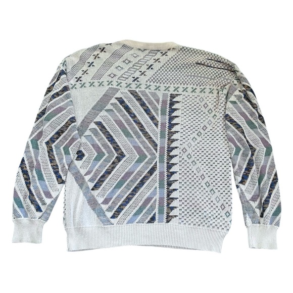 Vintage CASSAN Styled by Bueckle Geometric Knit Men’s Sweater Grandpacore L/XL - Picture 2 of 14